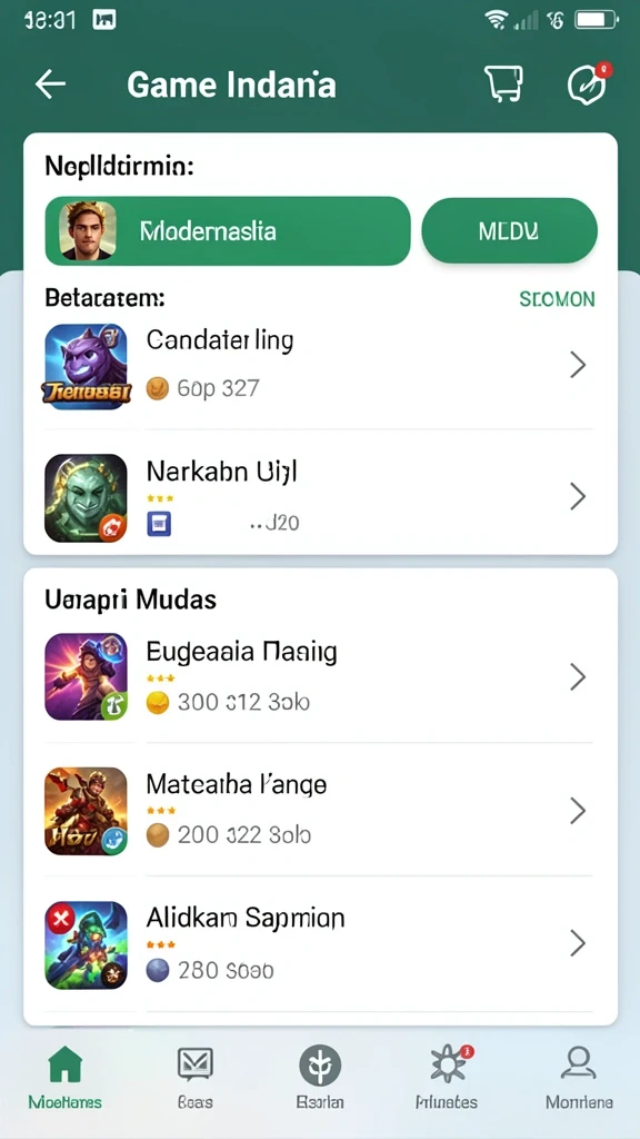 Visualisasi hadiah yang dapat diperoleh dengan bermain.