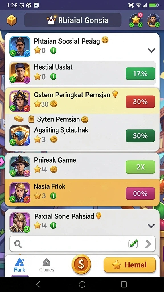 Fitur statistik yang membantu pemain dalam membuat keputusan.