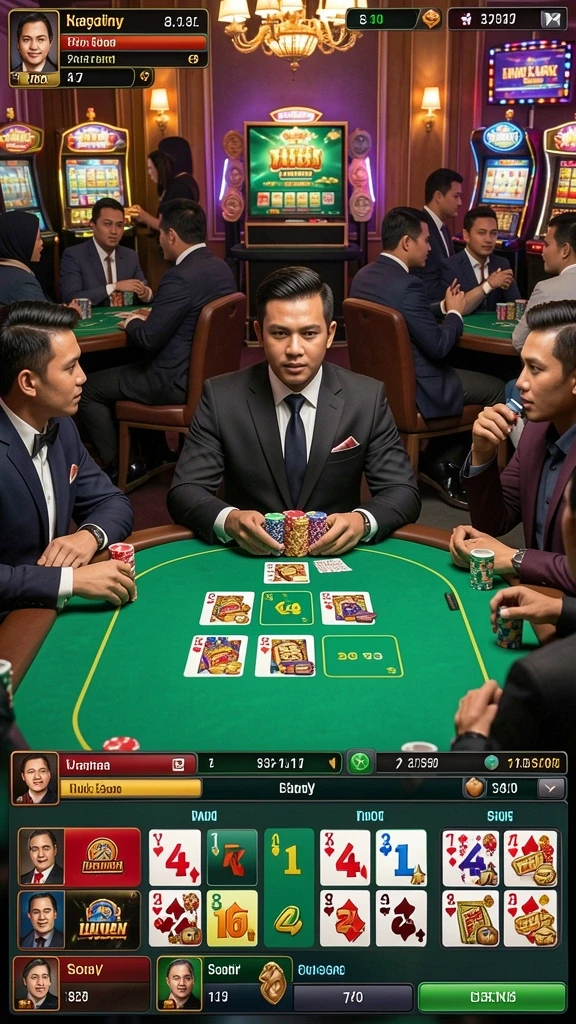 Tampilan layar utama dengan karakter pilihan.