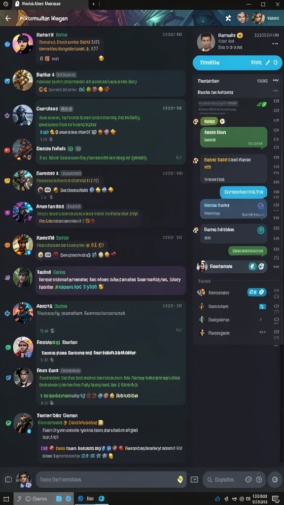 Tangkapan layar interaksi sosial antar pemain.