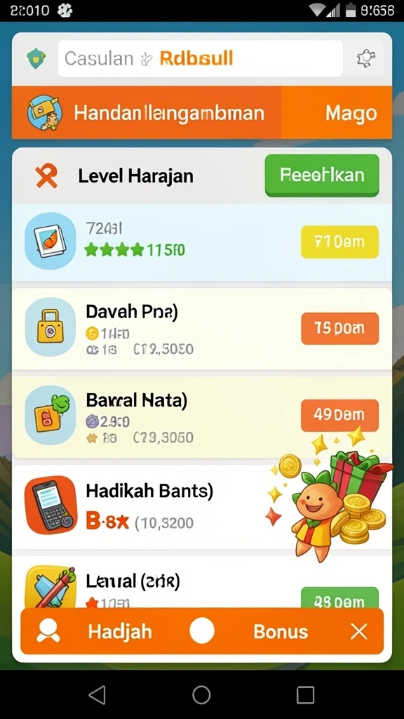 Tangkapan layar menunjukkan antarmuka awal game yang menarik.